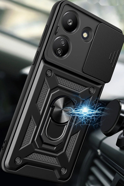 FREEDOM STOREE حافظة نيو فيس لهاتف Xiaomi Redmi 13C من السيليكون مع حلقة عدسة...