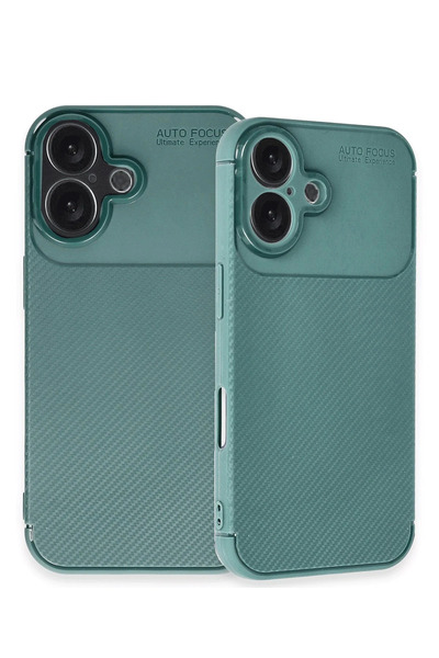 POYRAZ MARKET حافظة Newface لهاتف آيفون 16 بلس بتصميم كربوني بتركيز تلقائي - ...