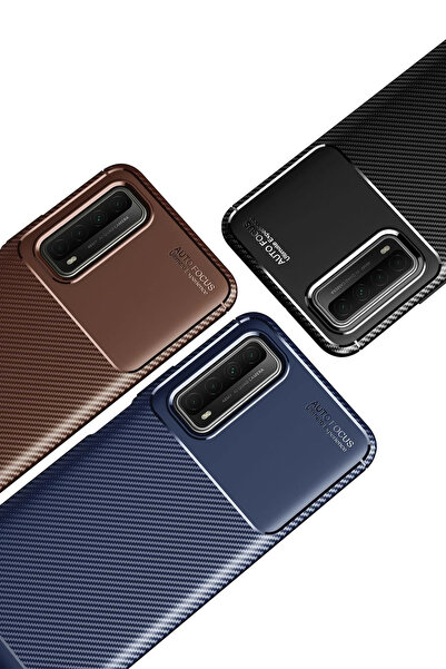 CT STONES نيوفايس لهاتف هواوي بي سمارت 2021 حافظة كربون بتركيز تلقائي - أسود