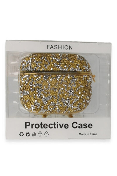 MAXDORA حافظة نيويفيس لسماعات إيربودز 3 (الجيل الثالث) مزينة بحجر ميرا - ذهبي