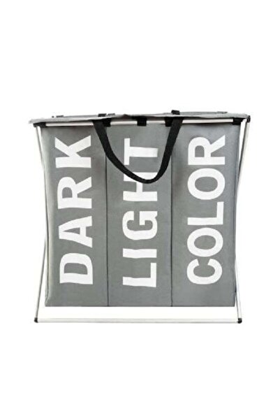 ISO TRADE 3in1 Laundry Basket, Gray, 55x40x60cm