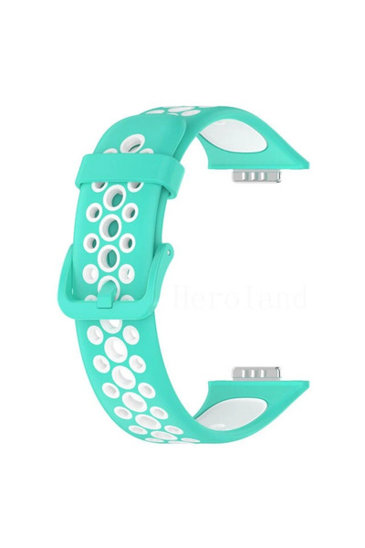 FREEDOM STOREE Newface Huawei Watch Fit 2 حزام رياضي مثقوب - تركواز-أبيض