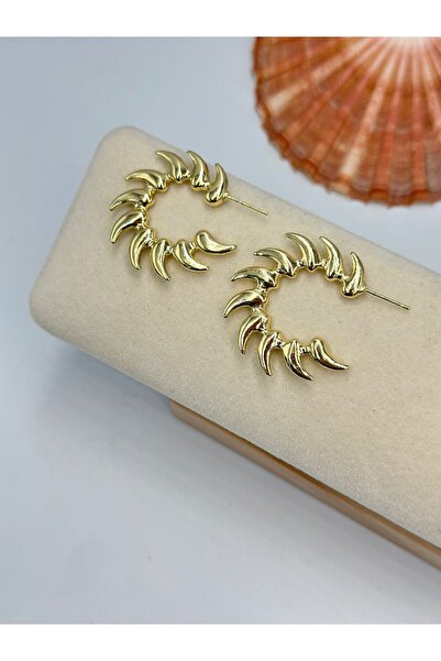BYYEŞO Cut-Out Detailed Hoop Earrings (Brass Plated)