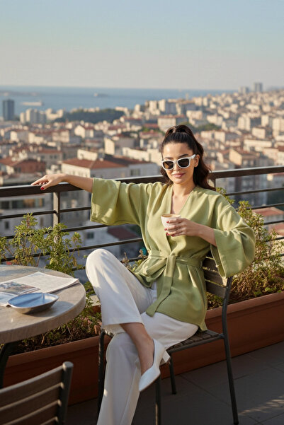 PASTELASTORE Kimono cu curea pentru femei 1177