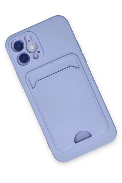 VARENTA PLUS حافظة آيفون 12 من نيو فيس سيليكون مع بطاقة عمل كلفن - أرجواني