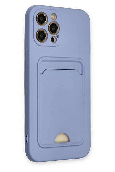 MKR حافظة نيو فيس لهاتف آيفون 12 برو ماكس كلفن مع بطاقة عمل سيليكون - أرجواني