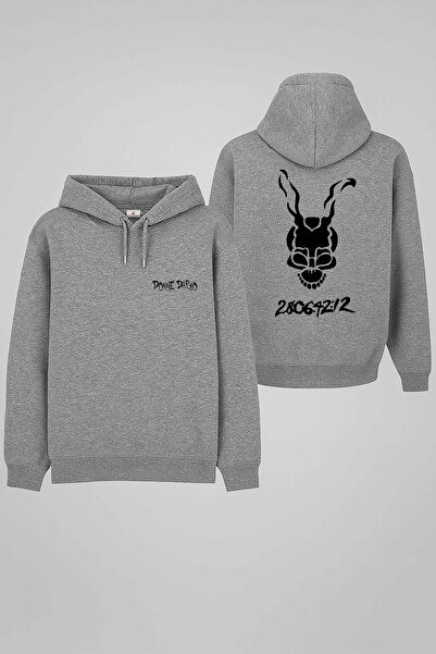 AYDESİGN Donnie Darko Printed Gray Hooded Sweatshirt Hoodie