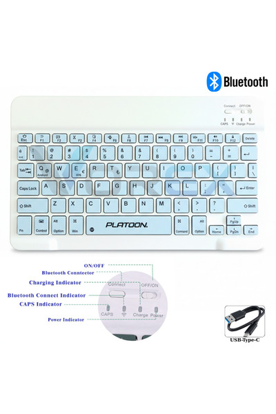 VOREX PL-366 Bluetooth Kablosuz Klavye – Type-C Şarjlı, Tablet Telefon PC Uyumlu
