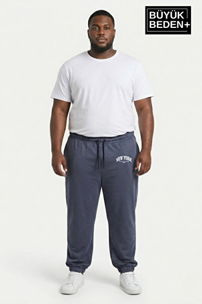 Superlife Men's Plus Size New York Printed Leg Elasticated Relaxed Fit Jogger...