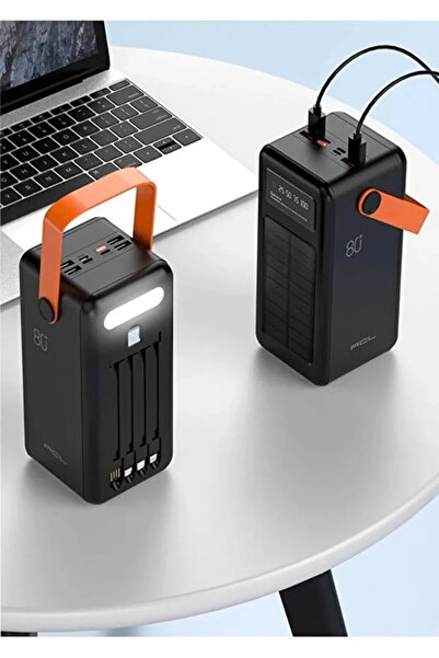 EN SİGA LED Göstergeli Işıklı 80000 mAh Solar Powerbank Güneş Panelli Kamp Ou...
