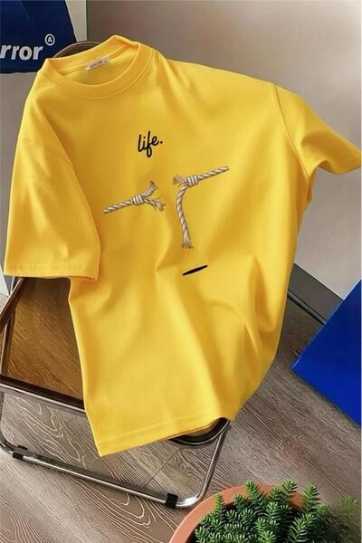 Oksit Life Design Minimalist Illustration Printed Unisex Oversize T-Shirt