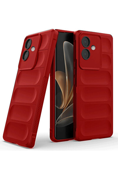 TBL DEKOR حافظة نيو فيس لهاتف اوبو A3 من السيليكون المثالي - أحمر