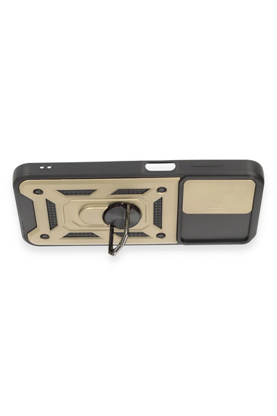 ZEMİRA HOME نيوفيس حافظة سامسونج جالاكسي A14 4G مع حلقة عدسة سيليكون - ذهبي