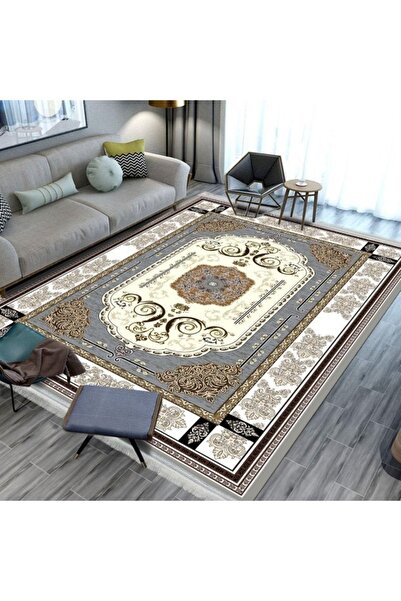 smart home سجادة مجلس مخملية كبيرة 350 × 250 سم | سجادة أرضية مبطنة مانعة للا...