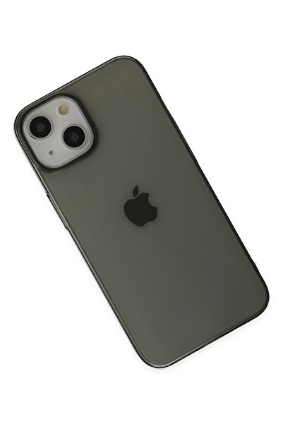 POYRAZ MARKET حافظة نيو فيس لهاتف آيفون 14 بلس، غطاء شفاف صلب - أسود