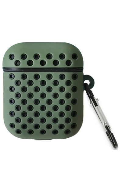 Esf حافظة نيو فيس ايربودز 2 (الجيل الثاني) الرياضية المثقبة - أخضر كاكي-أسود