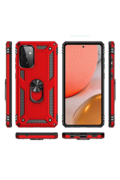 ZEMİRA HOME غطاء حماية سامسونج جالاكسي A72 من نيو فيس مع حلقة صوفيا - أحمر