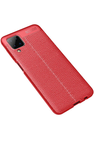 FREEDOM STOREE غطاء Newface لهاتف Samsung Galaxy A12 بتركيز تلقائي - أحمر