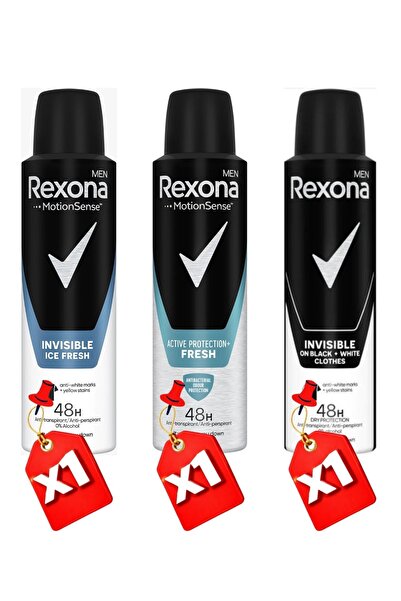 Rexona Men Spray Ice Fresh 150Ml + Active Protection Fresh 150Ml + Black&Whit...