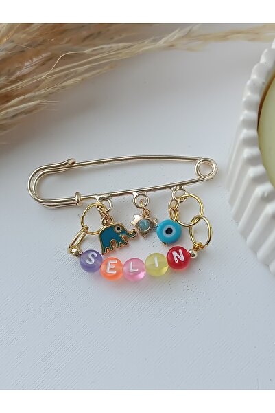 La fee aksesuar İsimli Bebek Yaka İğnesi Broş Nazar Boncuklu Hediyelik