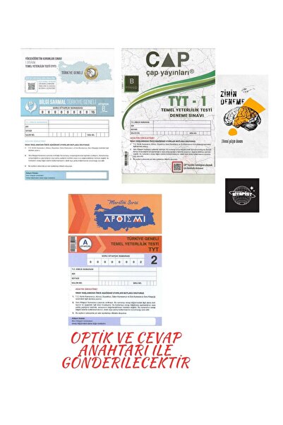 Karma Kitaplar TÜRKİYE GENELİ TYT 3ADET KURUMSAL DENEME OPTİK VE CEVAP ANAHTA...