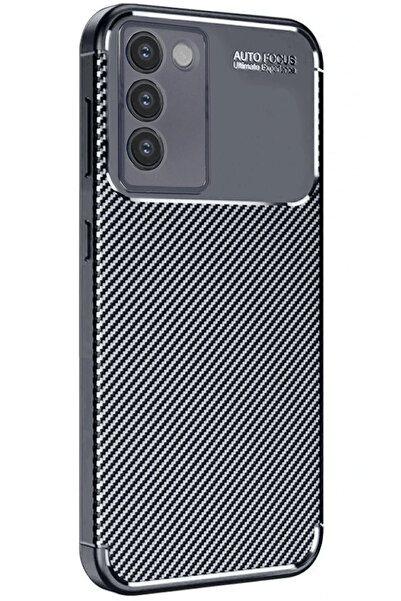 CT STONES حافظة Newface Vivo V30 Lite 4G ذات غطاء كربوني بتركيز تلقائي - أسود