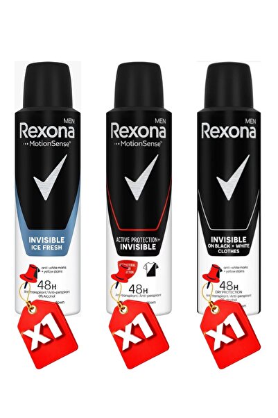 Rexona Men Spray Invisible Ice Fresh 150Ml + Active Protection 150Ml + Black&...