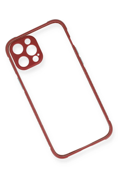 POYRAZ MARKET نيوفيس حافظة آيفون 12 برو ميامي سيليكون شفاف - فوشيا