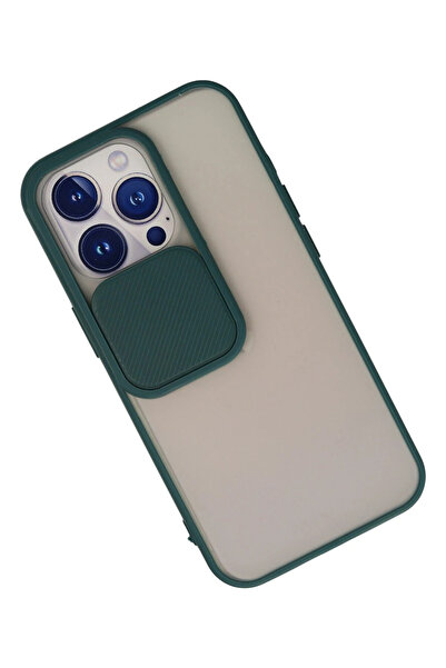 CT STONES حافظة هاتف آيفون 13 برو من نيو فيس، كاميرا منزلقة من السيليكون بلور...