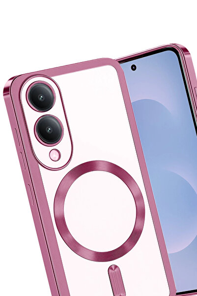 FREEDOM STOREE غطاء نيو فيس سامسونج جالاكسي إس 25 إيدج كروس ماجنيتيك سيف - وردي