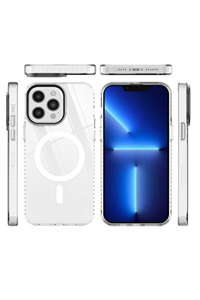 MKR جراب Newface لهاتف Iphone 12 Pro Max مصنوع من السيليكون المغناطيسي - شفاف