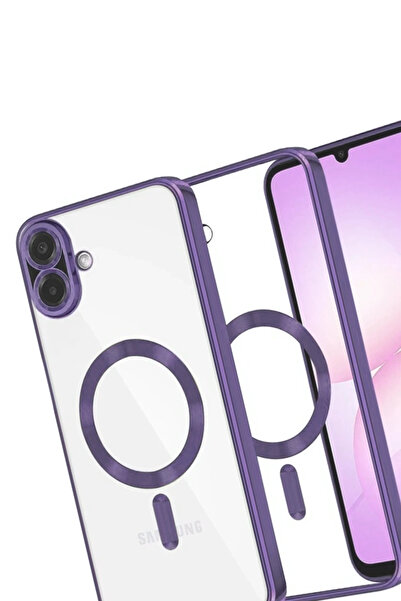 ZEMİRA HOME غطاء نيو فايس سامسونج جالاكسي A07 4G كروس ماجنيتيكسيف - أرجواني