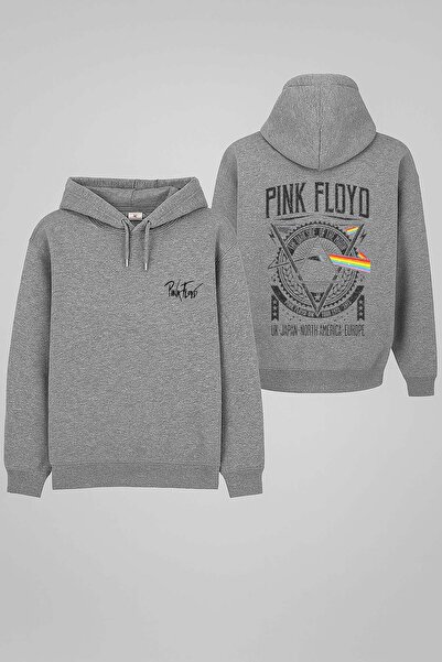 AYDESİGN Pink Floyd Music Group Printed Gray Hooded Sweatshirt Hoodie
