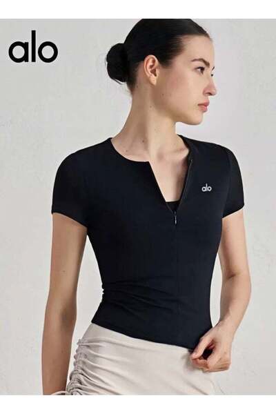 Alo Women's Round Neck Short Sleeve - Running Sports Top - Casual Top - Half ...