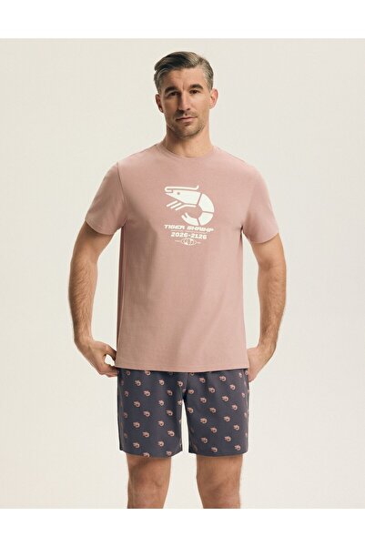 Henderson Men's Summer Pajamas Set Short Sleeve T-Shirt & Patterned Shorts 10...