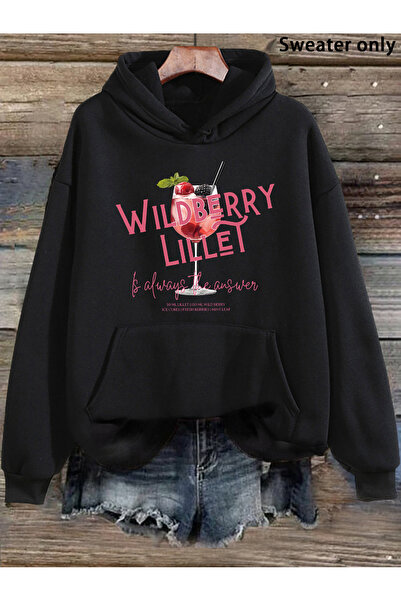 Deocept Unisex Coctail Printed Hooded Kangaroo Pocket Comfortable Fit Oversiz...