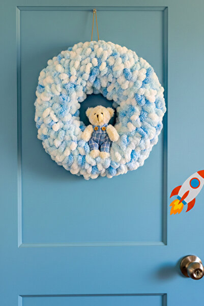 Bonila Handmade Handmade Cloud Door Ornament with Teddy Bear Figure – Baby Ro...