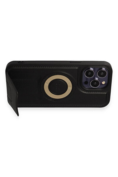 SİBELORAHOME حافظة Newface لهاتف آيفون 14 برو ميركوري مغناطيسية مع حامل - أسود