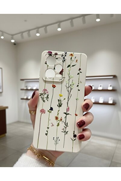 OVADA Redmi Note 12 Pro 5G Uyumlu Sarmaşık Çiçek Desenli Silikon Kılıf