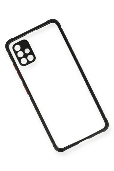 FREEDOM STOREE نيوفيس حافظة سامسونج جالاكسي A71 ميامي سيليكون شفاف - أسود