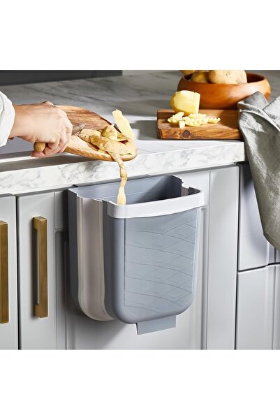 BRF FilizoraSell Katlanabilir Askılı Mutfak Tezgahaltı Çöp Kovası - Dolap içi...
