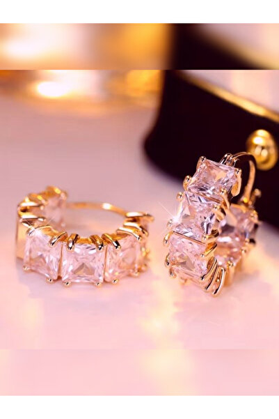 OEM Cercei Eleganti „Amalia Rose” cu Zirconium – Placati cu aur 18K Gold Rose