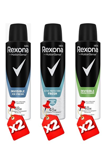 Rexona Men Spray Ice Fresh 150Ml X2 + Active Protection Fresh 150Ml X2 + Fres...