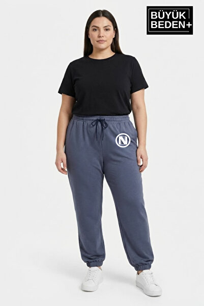 Superlife Women's Plus Size N Logo Elasticated Leg Casual Fit Jogger Slim Swe...