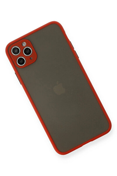 POYRAZ MARKET جراب Newface لهاتف آيفون 11 برو ماكس غطاء سيليكون مونتريال - أحمر