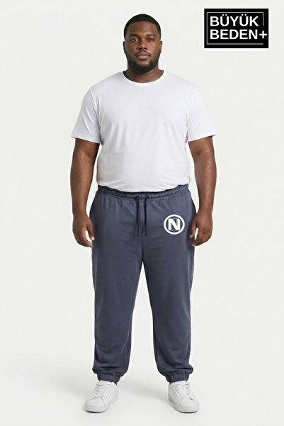 Superlife Men's Plus Size N Logo Elasticated Leg Casual Fit Jogger Slim Sweat...