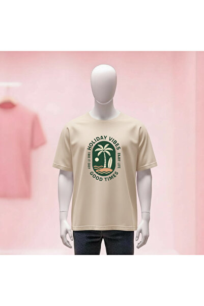 Vordevia Printed Crew Neck Wide Fit Unisex Tshirt