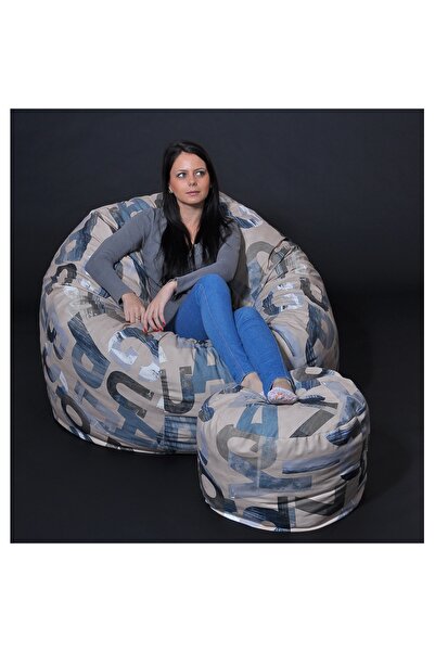 Pufrelax Set Fotoliu King Size cu Otoman (suport picioare), Material Textil -...