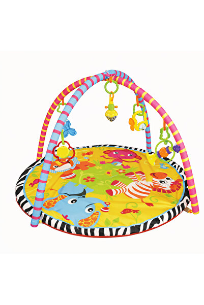 ibaby بساط ألعاب الأنشطة التفاعلي للأطفال من إي بيبي - حصيرة لعب مبطنة مع ألع...