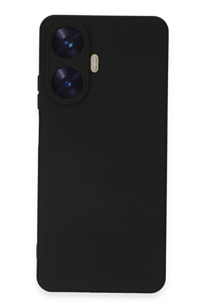 ZEMİRA HOME حافظة نيو فيس لهاتف ريلمي C55 نانو من الداخل سيليكون مخملي - أسود